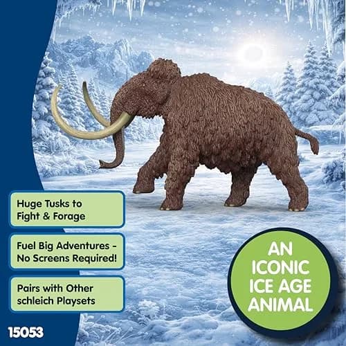 Schleich Dinosaurs - Wooly Mammoth Toy Figurine - Kids Ages 4+ | Realistic Dinosaur Model thumbnail 4