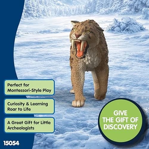 Schleich Smilodon Toy Figurine | Realistic Detail, Ages 4+ thumbnail 6