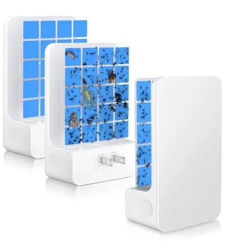 WowCatch Advanced Double-Sided Indoor Fly Trap for Home, Plug-in 5-Way UV Light | 2 Devices + 8 Refills thumbnail 1