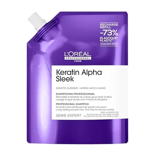L'Oréal Professionnel Keratin Alpha Sleek Shampoo 18.75 Fl Oz | Frizz Control & Long-Lasting Smoothness thumbnail 1