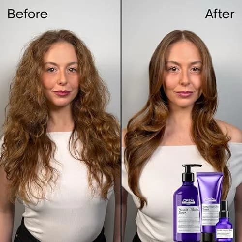 L'Oréal Professionnel Keratin Alpha Sleek Shampoo 18.75 Fl Oz | Frizz Control & Long-Lasting Smoothness thumbnail 2