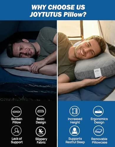 JOYTUTUS Inflatable Camping Pillow Ultralight for Travel, Camping, Hiking | Ergonomic Neck & Lumbar Support thumbnail 2
