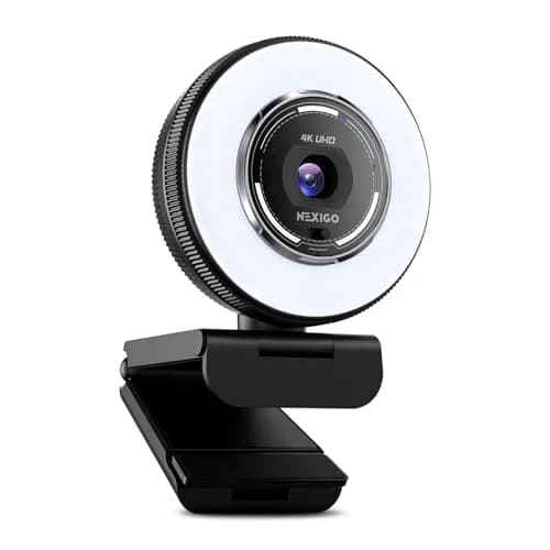 NexiGo N680E Pro 4K Webcam with Ring Light, PDAF Autofocus, 1080p 60FPS, Dual Noise-Canceling Mics, Privacy Shutter, USB Plug-and-Play thumbnail 1