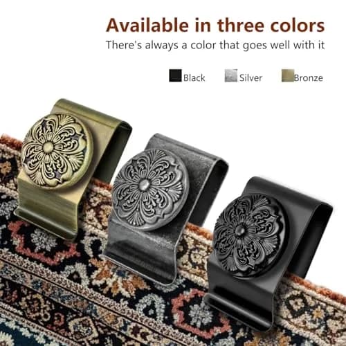 Doselves Silver Metal Hanging Clamps 4 Pack | Holds 9 kg (20 lb) Textile Art Hangers thumbnail 3