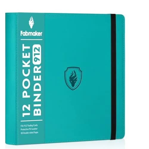 Fabmaker 12 Pocket Trading Card Binder for 912 Cards | Teal PU Cover Album thumbnail 1