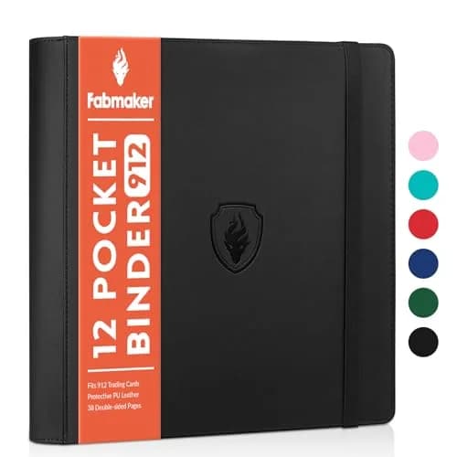 Fabmaker 12 Pocket Trading Card Binder for 912 Cards, PU Cover Card Album | Archival Safe, Water-Resistant, Side Loading thumbnail 1