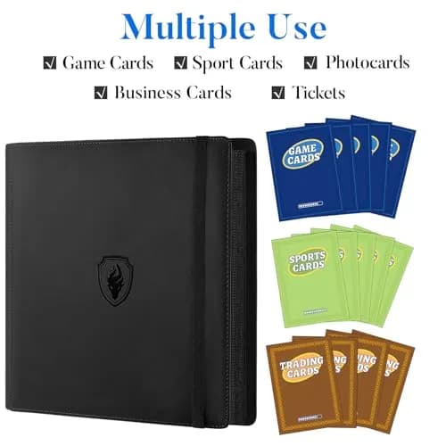 Fabmaker 12 Pocket Trading Card Binder for 912 Cards, PU Cover Card Album | Archival Safe, Water-Resistant, Side Loading thumbnail 5