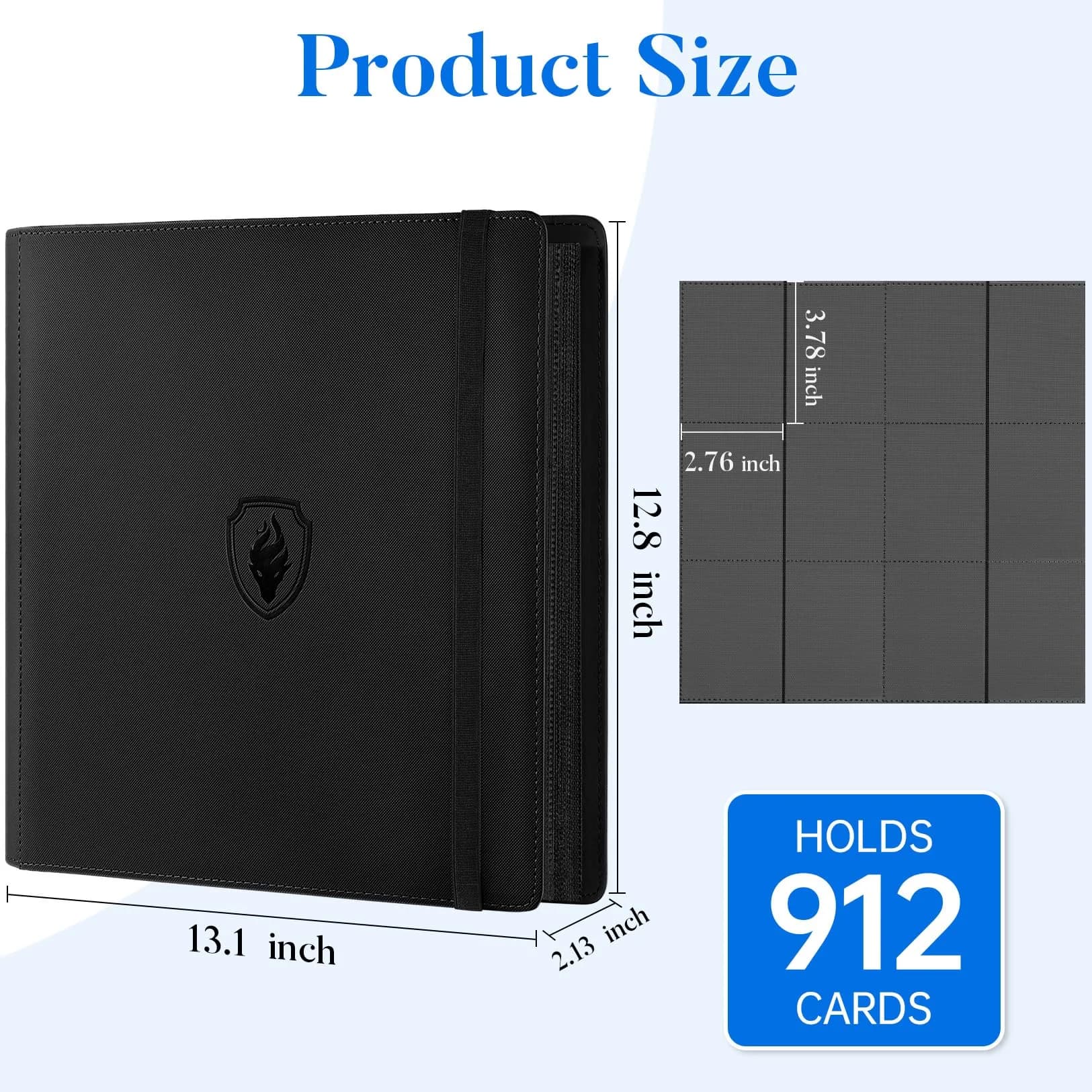Fabmaker 12 Pocket Trading Card Binder for 912 Cards, PU Cover Card Album | Archival Safe, Water-Resistant, Side Loading - view 6
