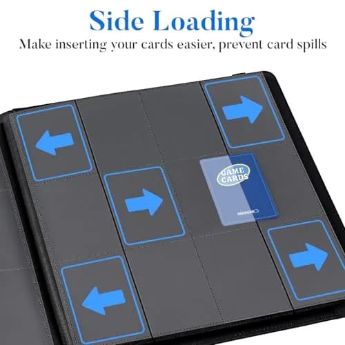 Fabmaker 12 Pocket Trading Card Binder for 912 Cards, PU Cover Card Album | Archival Safe, Water-Resistant, Side Loading thumbnail 3