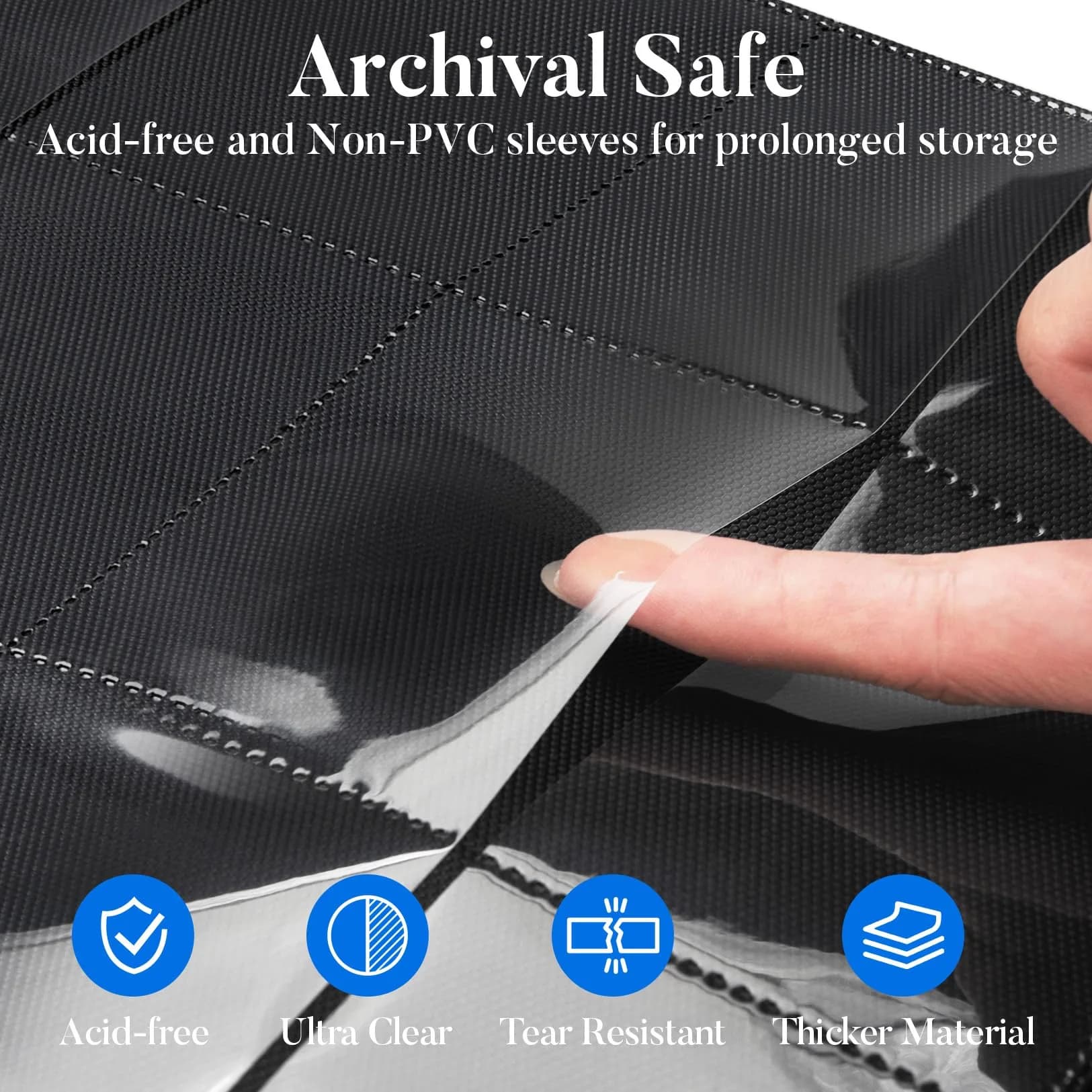 Fabmaker 576 Pocket Card Binder for Trading Cards & Photos, Black | Acid-Free Archival Safe Display Album - view 4