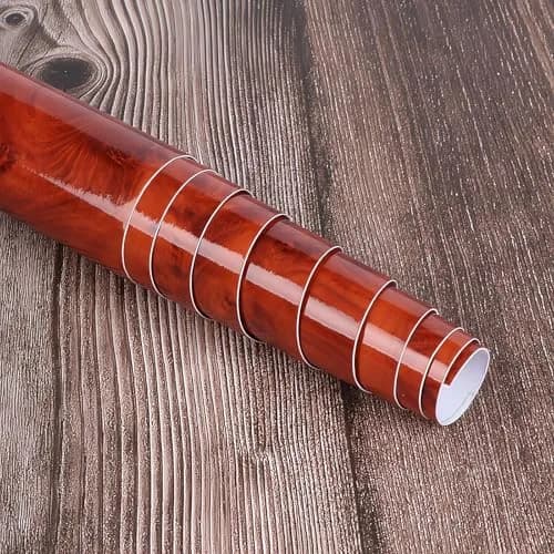 GreceYou Wood Grain Vinyl Wrap Sticker Decal for Car Interiors 30x200cm (11.8 x 78.75in) | High Glossy Brown Birds Eye Wood Grain thumbnail 6