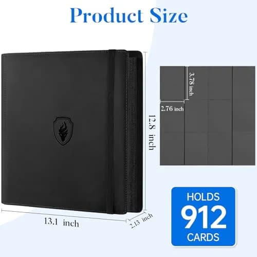 Fabmaker 12 Pocket Trading Card Binder for 912 Cards, Dark Green | Archival Safe & Superior Protection thumbnail 6