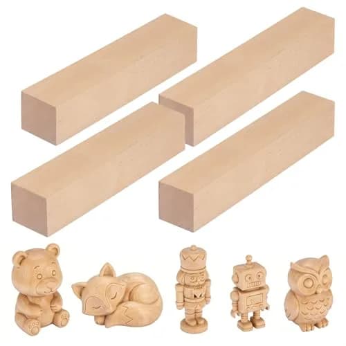 PONGJA Basswood Carving Blocks 30.48cm x 5.08cm x 5.08cm (12 x 2 x 2 inches) | Soft Wood Blanks for Whittling & Crafts thumbnail 1