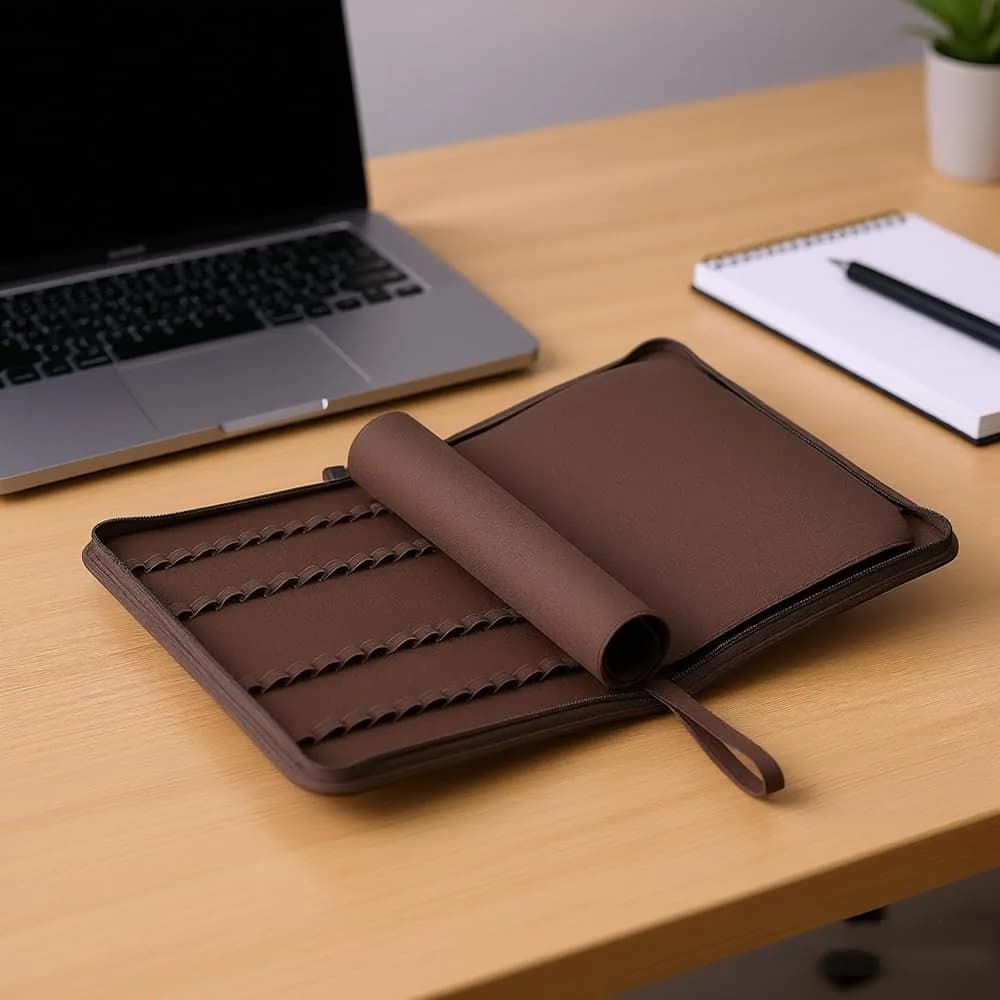 erofa 48 Slot Fountain Pen Case, 420g (14.8 oz) | Water Resistant Canvas Pen Holder - view 5