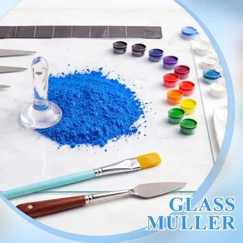 Nuanchu Glass Muller for Paint Making, 4 cm (1.57 in) Flat Bottom Muller Art Tool | For Watercolor, Oil, Tempera thumbnail 2