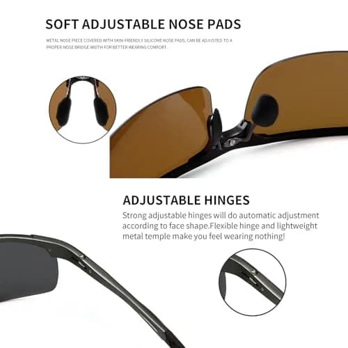 SUNGAIT Men's HD Polarized Sunglasses for Driving & Outdoor Activities | UV400 Protection, Lightweight Metal Frame thumbnail 4