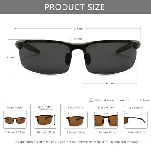 SUNGAIT Men's HD Polarized Sunglasses for Driving & Outdoor Activities | UV400 Protection, Lightweight Metal Frame thumbnail 5