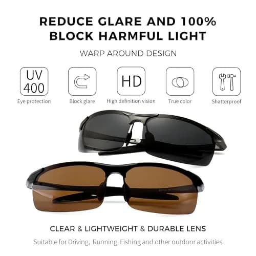 SUNGAIT Men's HD Polarized Sunglasses for Driving & Outdoor Activities | UV400 Protection, Lightweight Metal Frame thumbnail 2