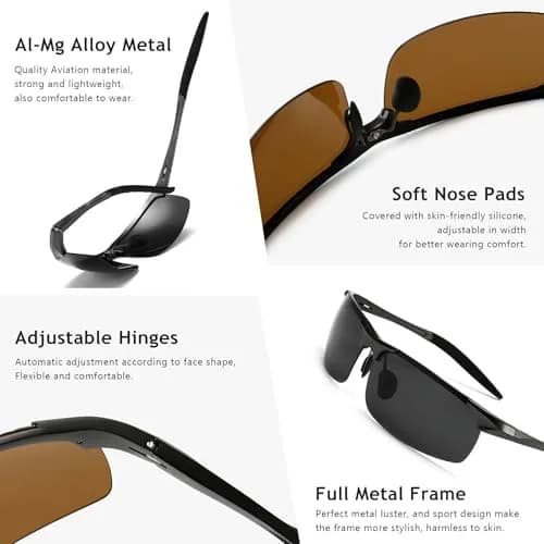 SUNGAIT Men's HD Polarized Sunglasses for Driving & Outdoor Activities | UV400 Protection, Lightweight Metal Frame thumbnail 3