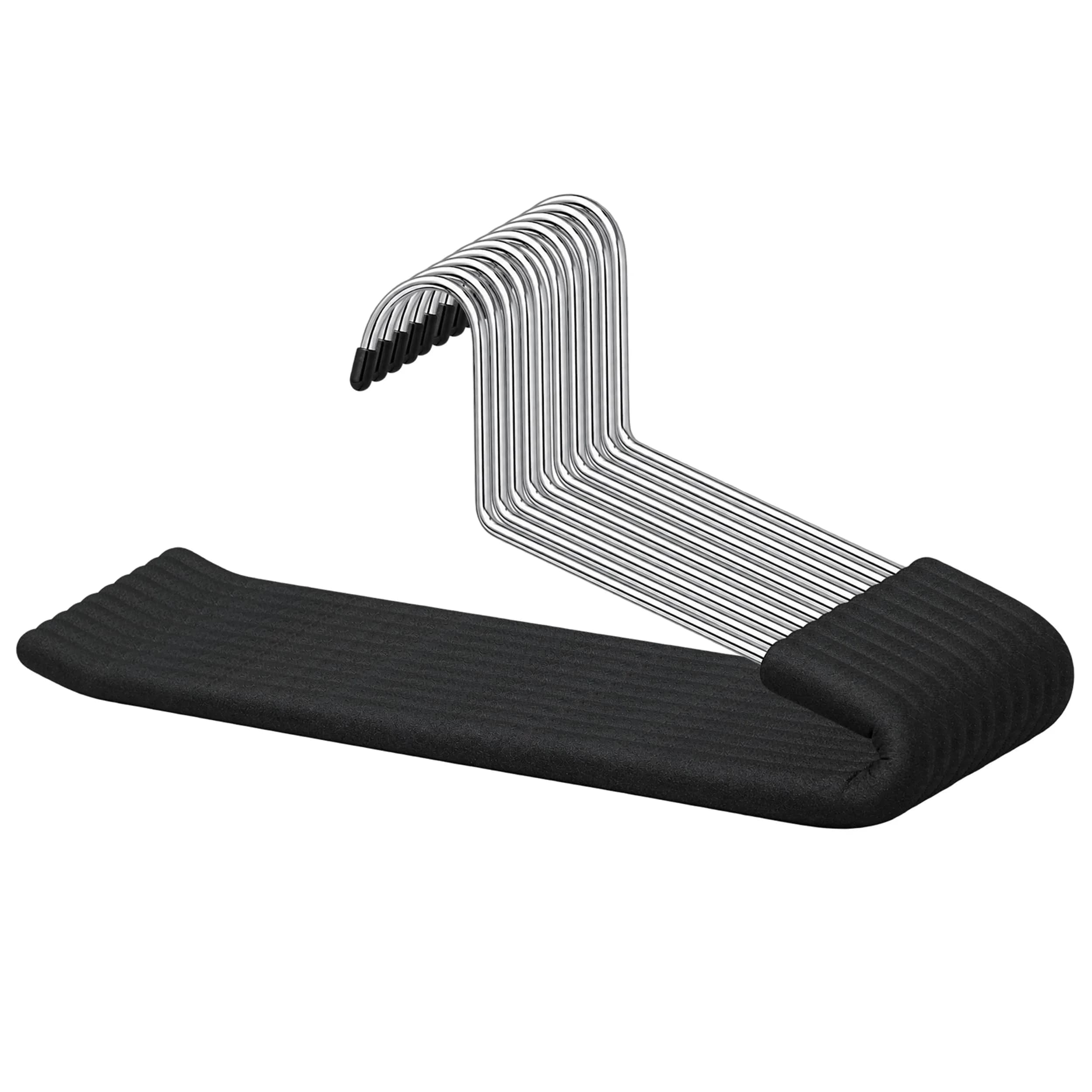 Huji Reversed Hook Heavy Duty Metal Pants Hangers 15.5" | Extra Long, Non-Slip, Wrinkle-Free (Reversed Hook, Set of 10) — Reversed Hook
