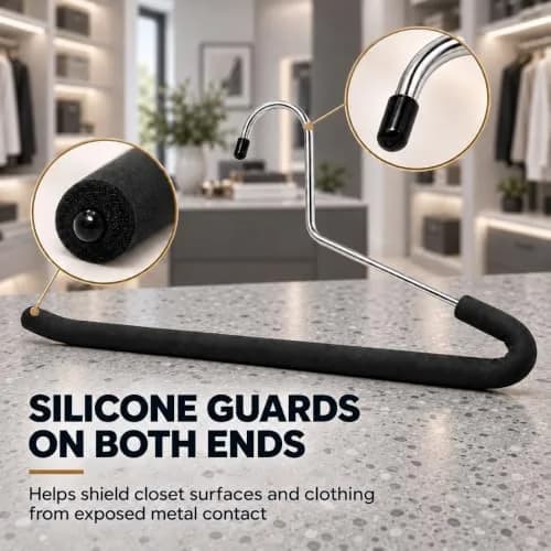 Huji Reversed Hook Heavy Duty Metal Pants Hangers 15.5" | Extra Long, Non-Slip, Wrinkle-Free (Reversed Hook, Set of 10) thumbnail 6