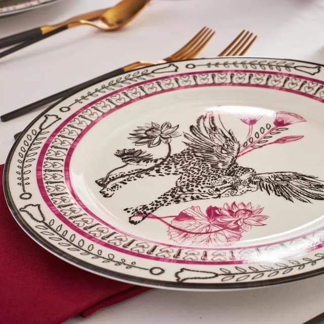 Marchesa Serengeti 4-Piece Dinner Plate Set Porcelain | Eclectic Romanticism & Playful Sophistication (70-120 chars) thumbnail 3