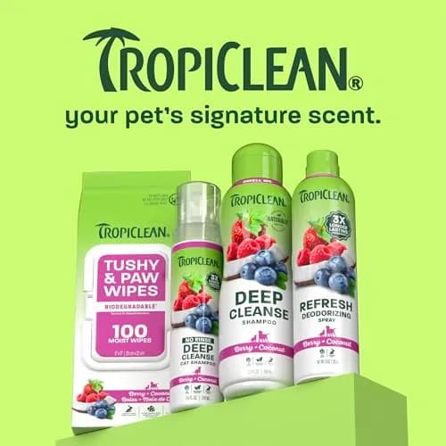 TropiClean Dog Perfume, Berry & Coconut Scented Dog Deodorizing Spray, 10oz | 3X Long-Lasting Fragrance for Dogs thumbnail 8