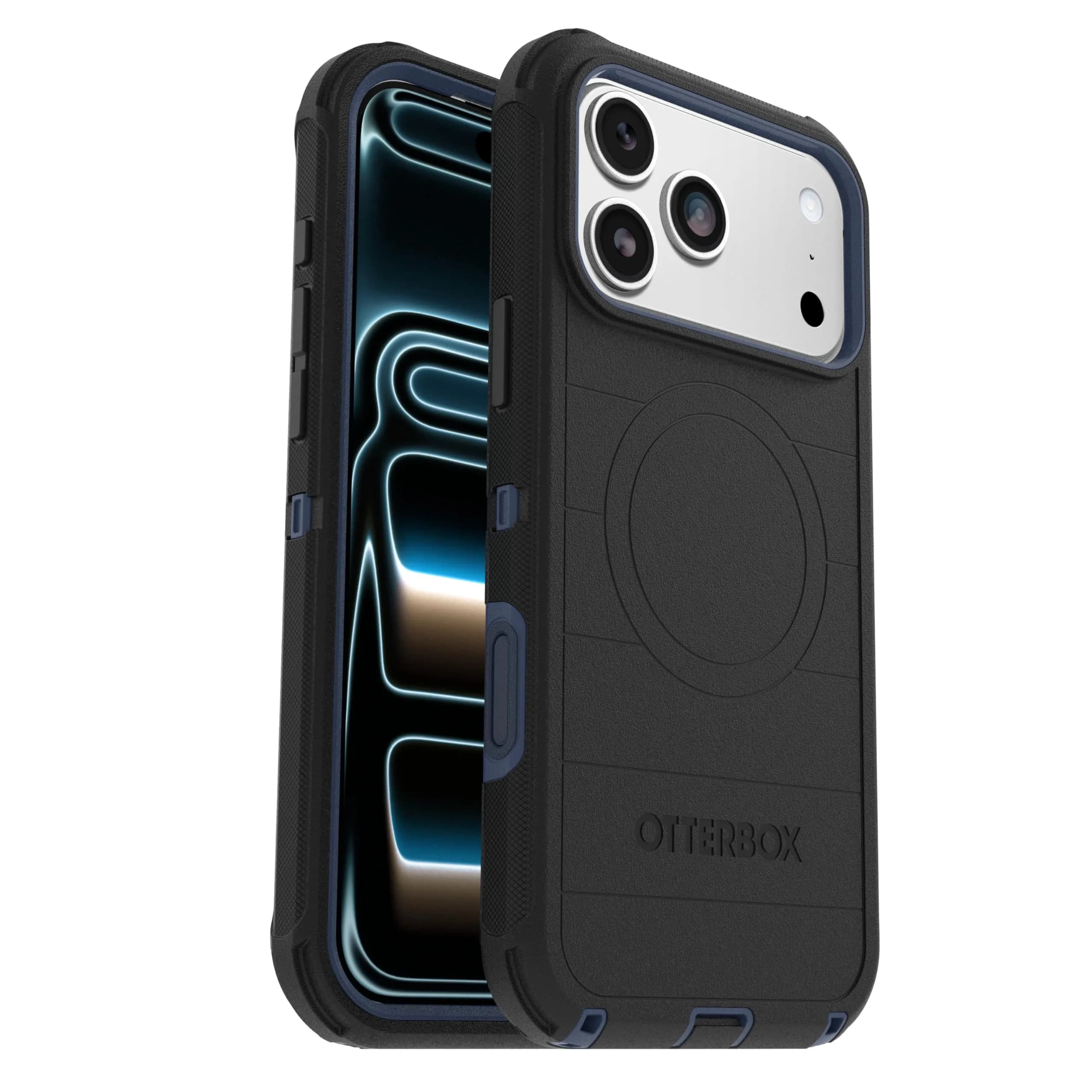 OtterBox Defender Series Case for iPhone 17 Pro Max - Rugged & Durable, Black Shadow (Black & Blue) | MagSafe Compatible — Black Shadow (Black & Blue)