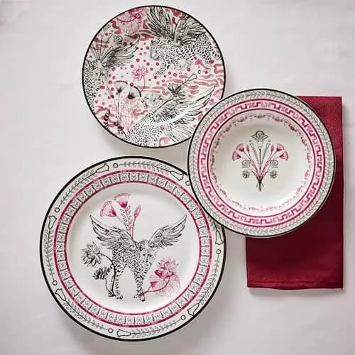 Marchesa Serengeti 4-Piece Porcelain Pasta Bowl Set | Modern Serengeti Motif, Dishwasher & Microwave Safe thumbnail 5