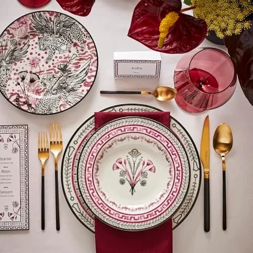Marchesa Serengeti 4-Piece Porcelain Pasta Bowl Set | Modern Serengeti Motif, Dishwasher & Microwave Safe thumbnail 2