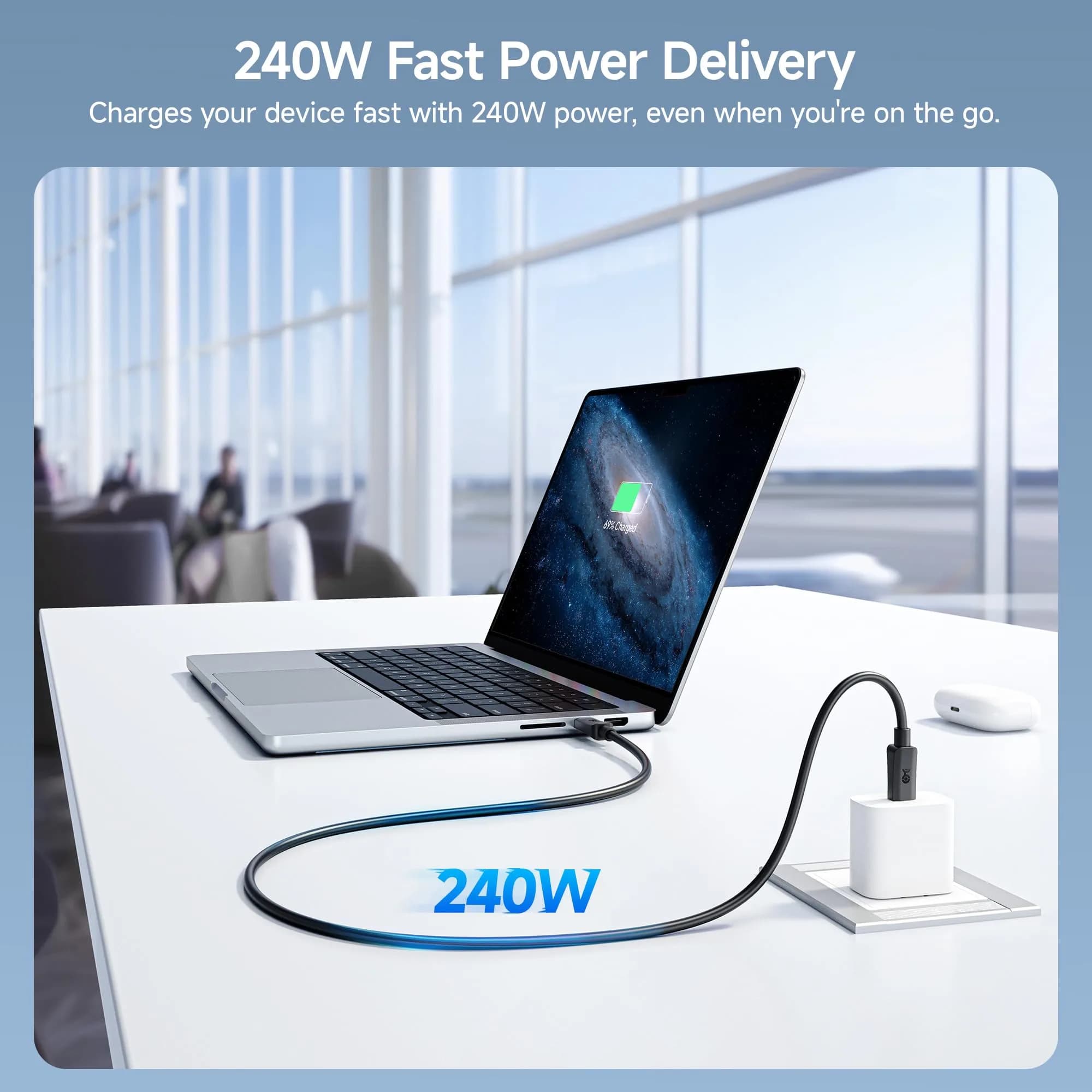 Cable Matters 2-Pack 3ft USB C to USB C Monitor Cable, 20Gbps, 240W PD, 8K Video, Thunderbolt 3 Compatible - view 4
