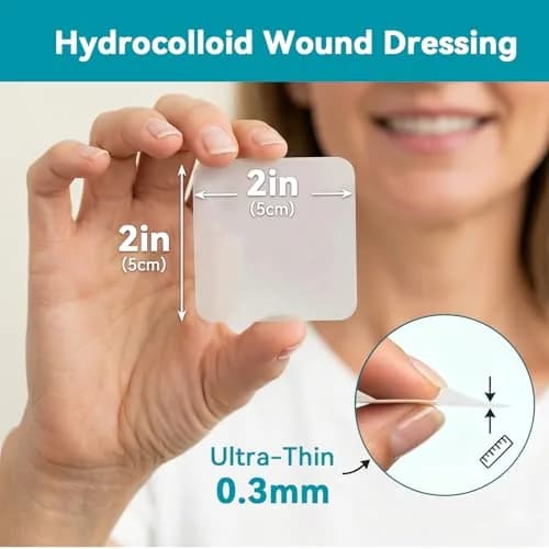 Dimora Hydrocolloid Bandages 50 Count 2" x 2" | Moist Healing Environment for Wound Recovery thumbnail 5