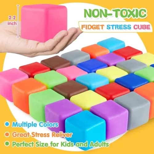 Viroucal Fidget Toys Stress Cube 24Pcs | Anxiety & Stress Relief for Kids & Adults thumbnail 3