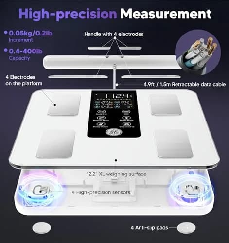 GE Smart Body Composition Analyzer Scale | 50+ Metrics, 8-Electrode Dual-Frequency Technology, 2.05 kg (4.5 lb) thumbnail 5