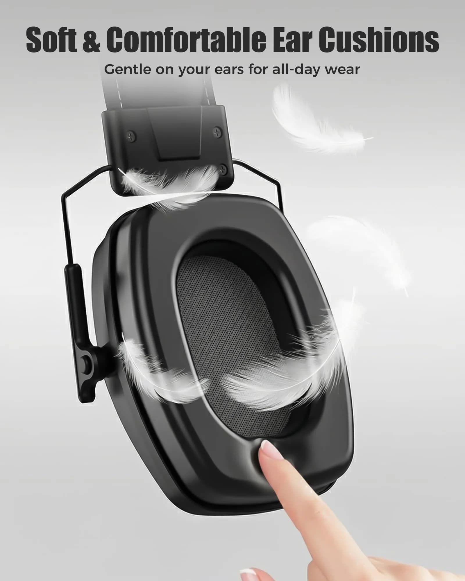 ProCase Noise Cancelling Earmuffs SNR 29dB, Black | Adjustable Soundproof Ear Defenders for Autism Sensory, Work, Shooting, Construction, Mowing - view 5