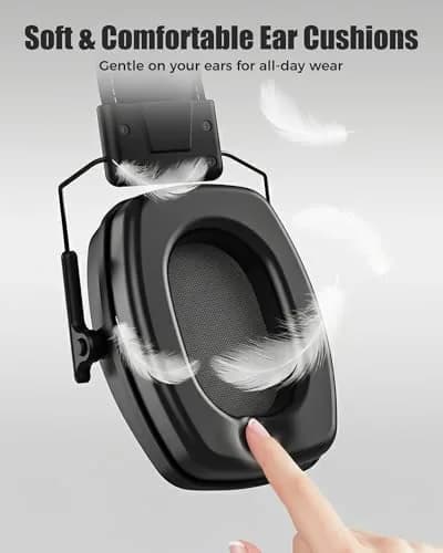 ProCase Noise Cancelling Earmuffs SNR 29dB, Black | Adjustable Soundproof Ear Defenders for Autism Sensory, Work, Shooting, Construction, Mowing thumbnail 5