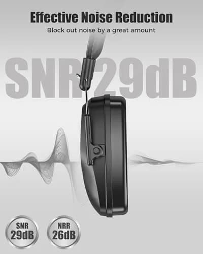 ProCase Noise Cancelling Earmuffs SNR 29dB, Black | Adjustable Soundproof Ear Defenders for Autism Sensory, Work, Shooting, Construction, Mowing thumbnail 2