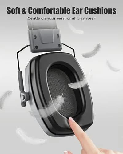 ProCase Noise Reduction Ear Muffs SNR 29dB | Adjustable Soundproof Ear Defenders for Shooting, Construction, Mowing (Grey) thumbnail 4