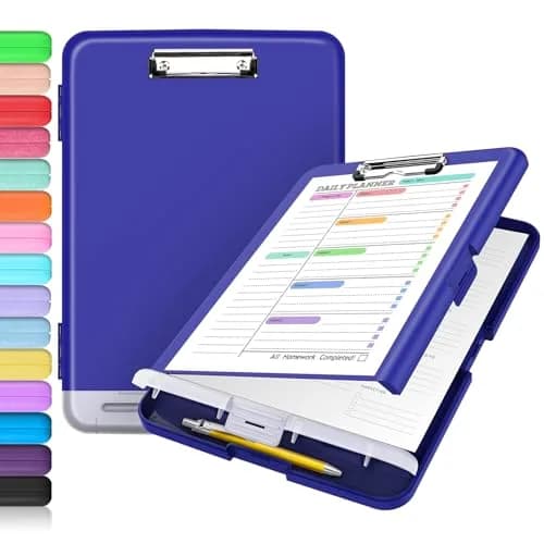 Sooez Clipboard with Storage, Classic Navy, 8.5 x 11 inches | Lesson Planner Clipboard for Students & Professionals - main product image