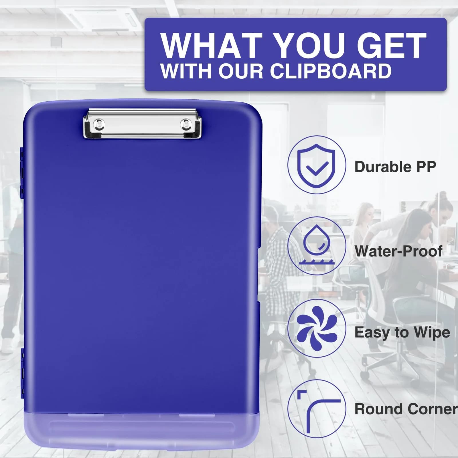 Sooez Clipboard with Storage, Classic Navy, 8.5 x 11 inches | Lesson Planner Clipboard for Students & Professionals - view 4
