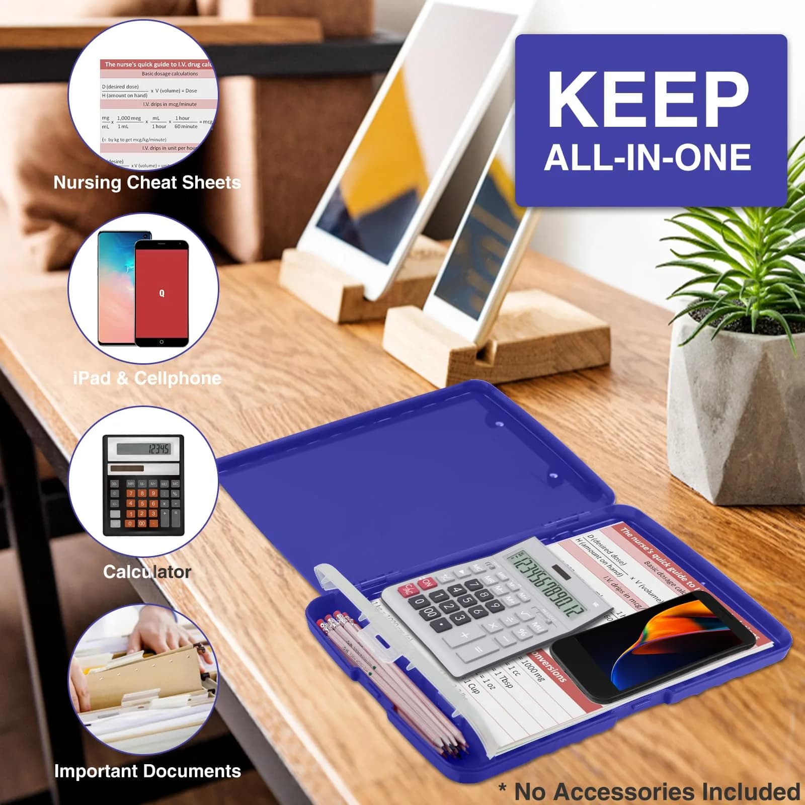 Sooez Clipboard with Storage, Classic Navy, 8.5 x 11 inches | Lesson Planner Clipboard for Students & Professionals - view 5