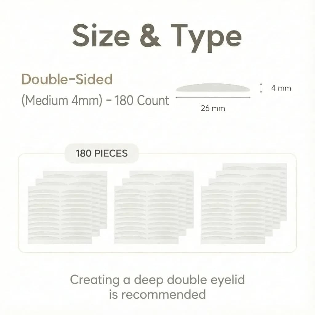 Eye Charm Magic Slim Double Eyelid Tape 176 Count | Invisible Strips for Hooded Monolid Correction - view 2