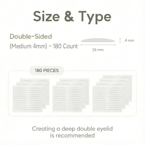 Eye Charm Magic Slim Double Eyelid Tape 176 Count | Invisible Strips for Hooded Monolid Correction thumbnail 2