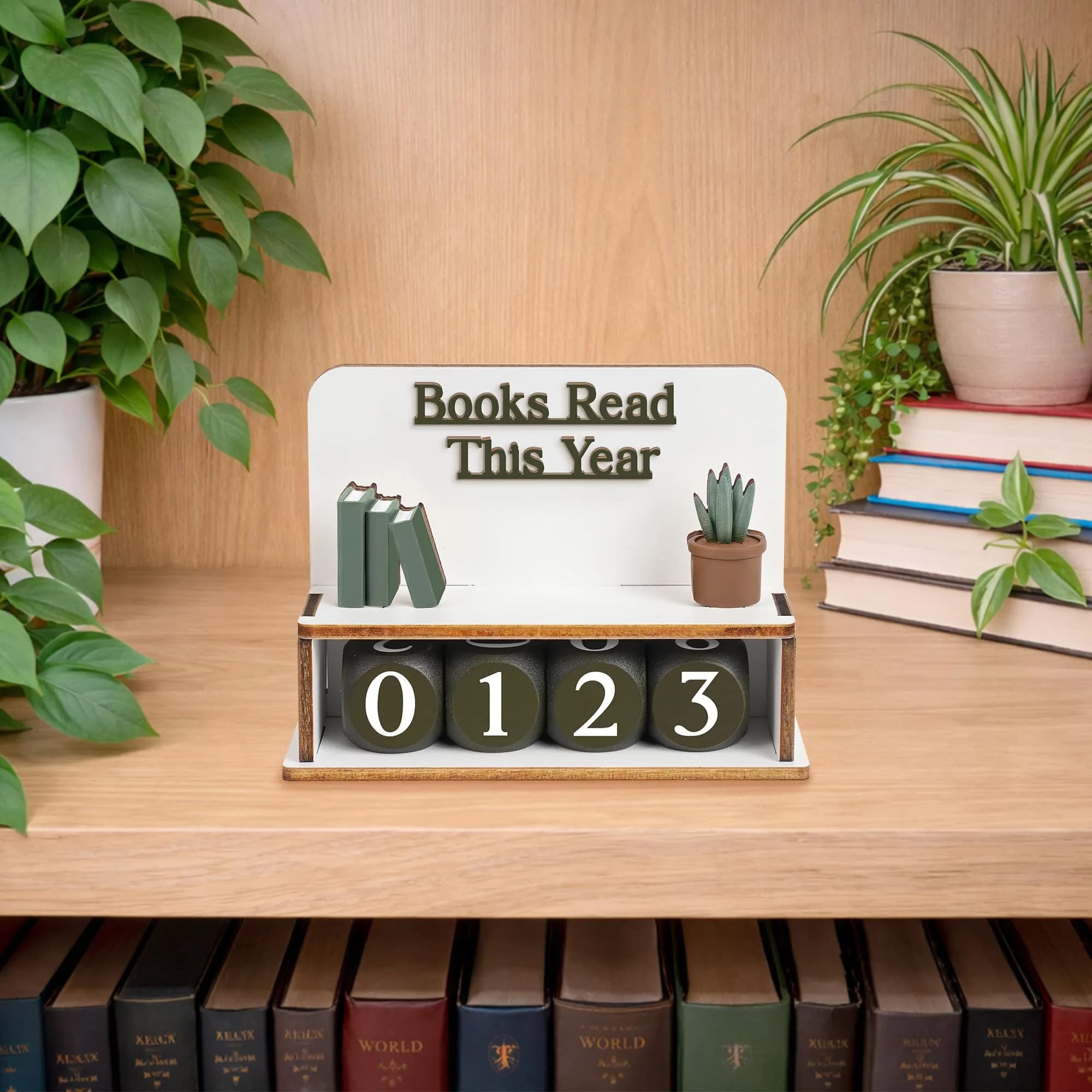 DINIZON Books Read This Year Counter, Wooden Book Reading Tracker 16.5cm (6.5" L x 4.6" W) | Track Your Reading Journey - view 5