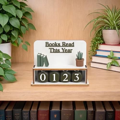 DINIZON Books Read This Year Counter, Wooden Book Reading Tracker 16.5cm (6.5" L x 4.6" W) | Track Your Reading Journey thumbnail 5