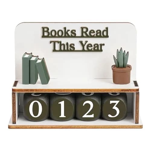 DINIZON Books Read This Year Counter, Wooden Book Reading Tracker 16.5cm (6.5" L x 4.6" W) | Track Your Reading Journey thumbnail 1