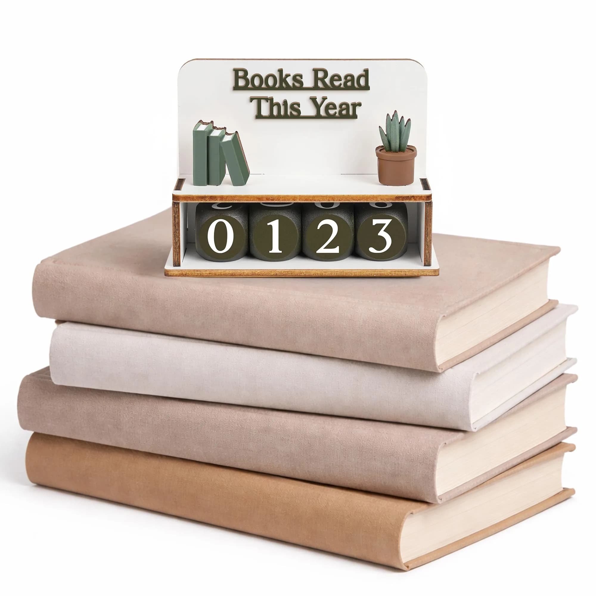 DINIZON Books Read This Year Counter, Wooden Book Reading Tracker 16.5cm (6.5" L x 4.6" W) | Track Your Reading Journey - view 8