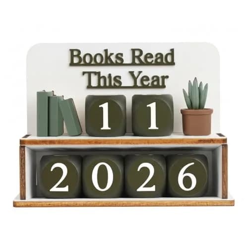 DINIZON Books Read This Year Counter, Wooden Book Reading Tracker 16.5cm (6.5" L x 4.6" W) | Track Your Reading Journey thumbnail 9