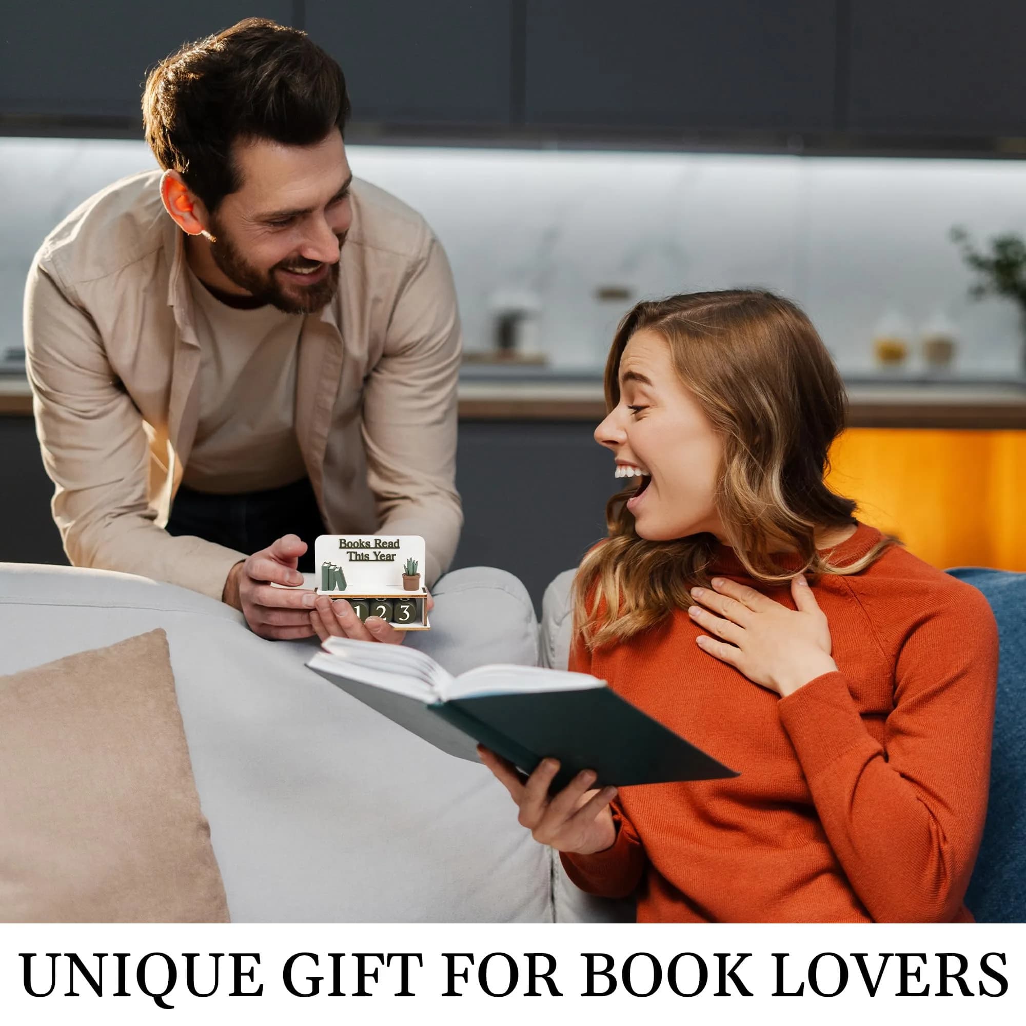 DINIZON Books Read This Year Counter, Wooden Book Reading Tracker 16.5cm (6.5" L x 4.6" W) | Track Your Reading Journey - view 2