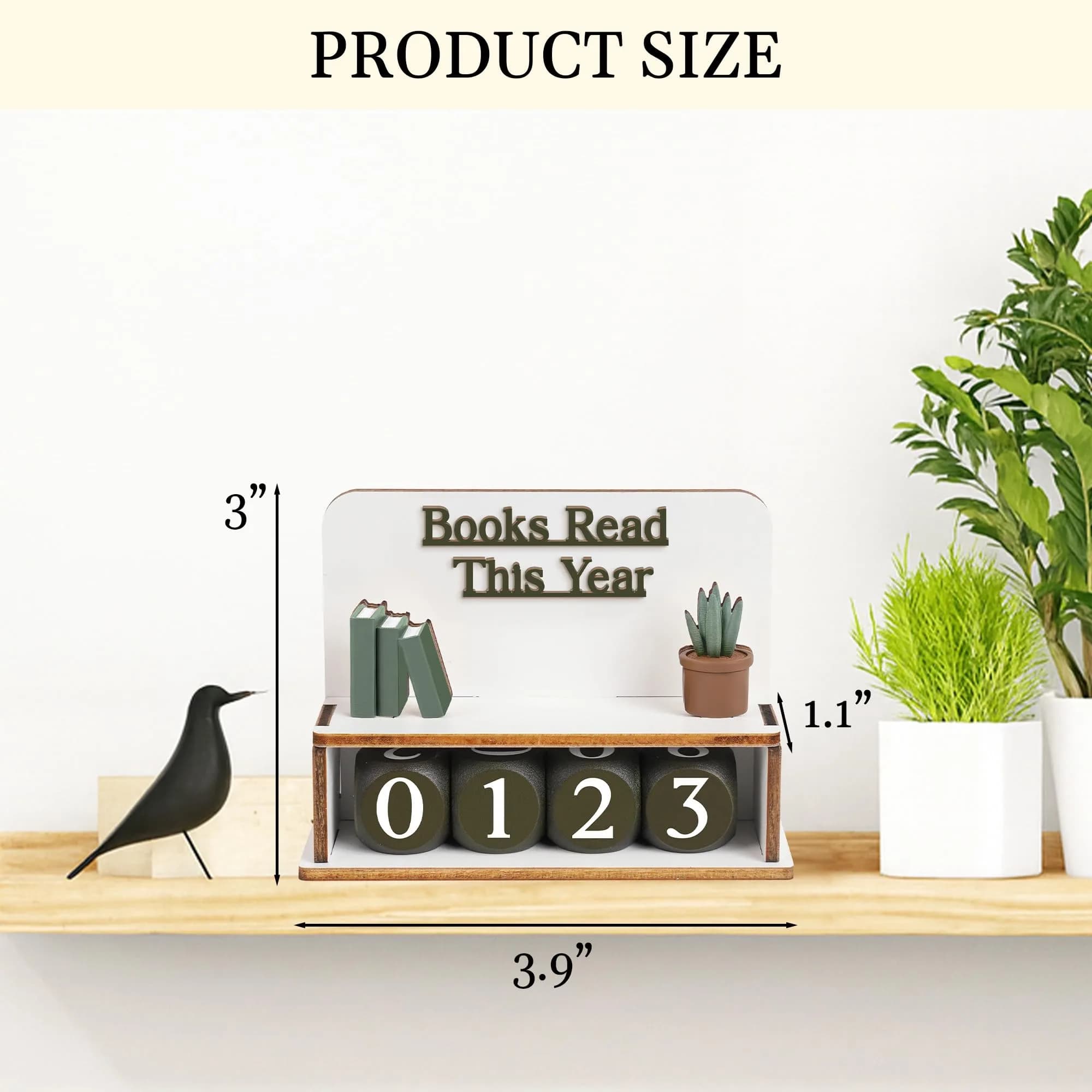 DINIZON Books Read This Year Counter, Wooden Book Reading Tracker 16.5cm (6.5" L x 4.6" W) | Track Your Reading Journey - view 4